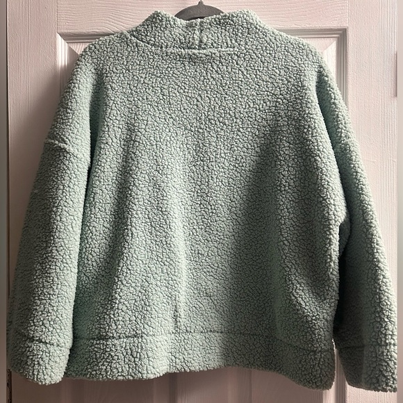 🆕 GAP Mockneck Pullover Sherpa Sweatshirt Size Large - Picture 8 of 13